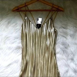 Gold Pleated Dress